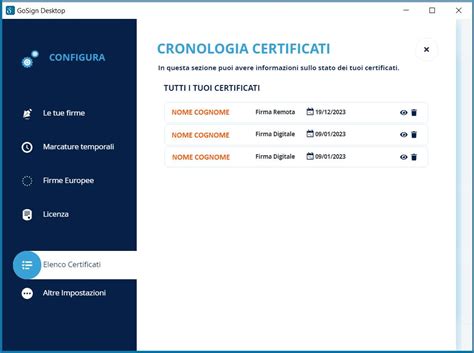 rinnovo certificato gosign